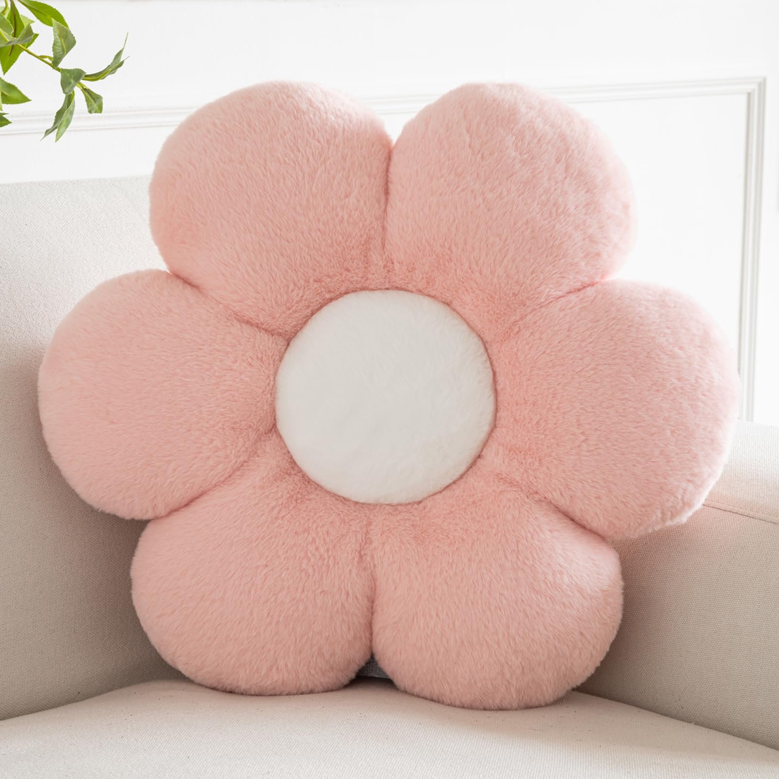 Hoffis Flower Pillows, Decorative Pillows for Couch, Cute Daisy Pillow for Bed, Flower Shaped Decorative Throw Pillow Room Decor (Yellow, 19.6 Inches) - Image 5