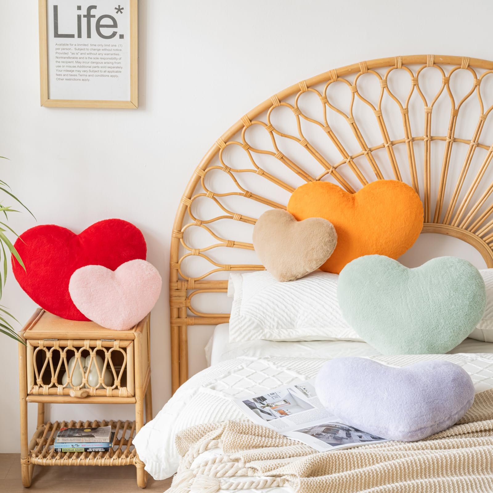 Hoffis Heart Pillow, Heart Shaped Pillow for Bed Couch, Soft Decorative Heart Throw Pillow, Cute Decorate Pillows, Heart Pillows for Bedroom Living Room (Lavender Purple, Medium 15.7"x11.8") - Image 6