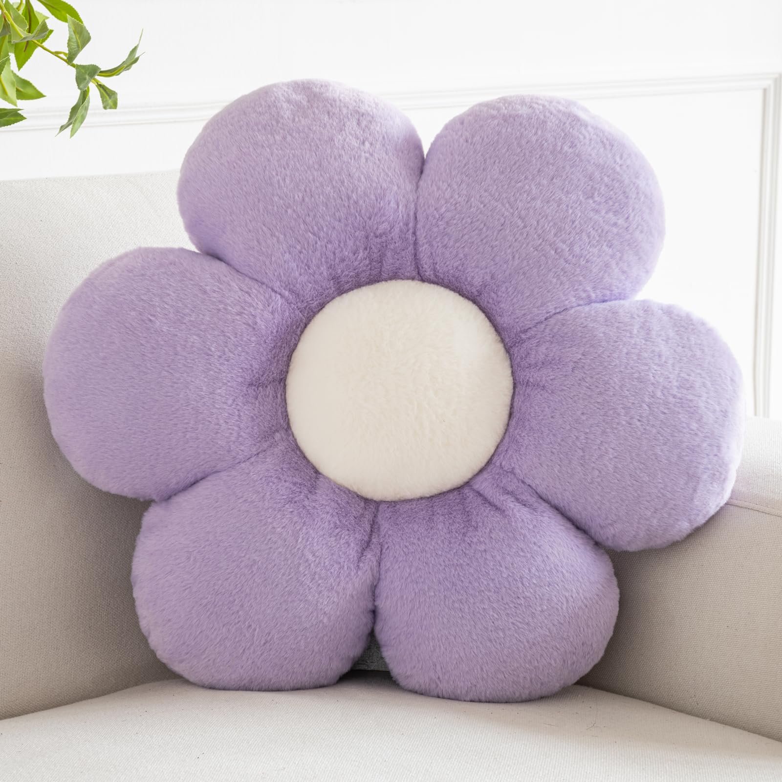 Hoffis Flower Pillows, Decorative Pillows for Couch, Cute Daisy Pillow for Bed, Flower Shaped Decorative Throw Pillow Room Decor (Yellow, 19.6 Inches) - Image 8