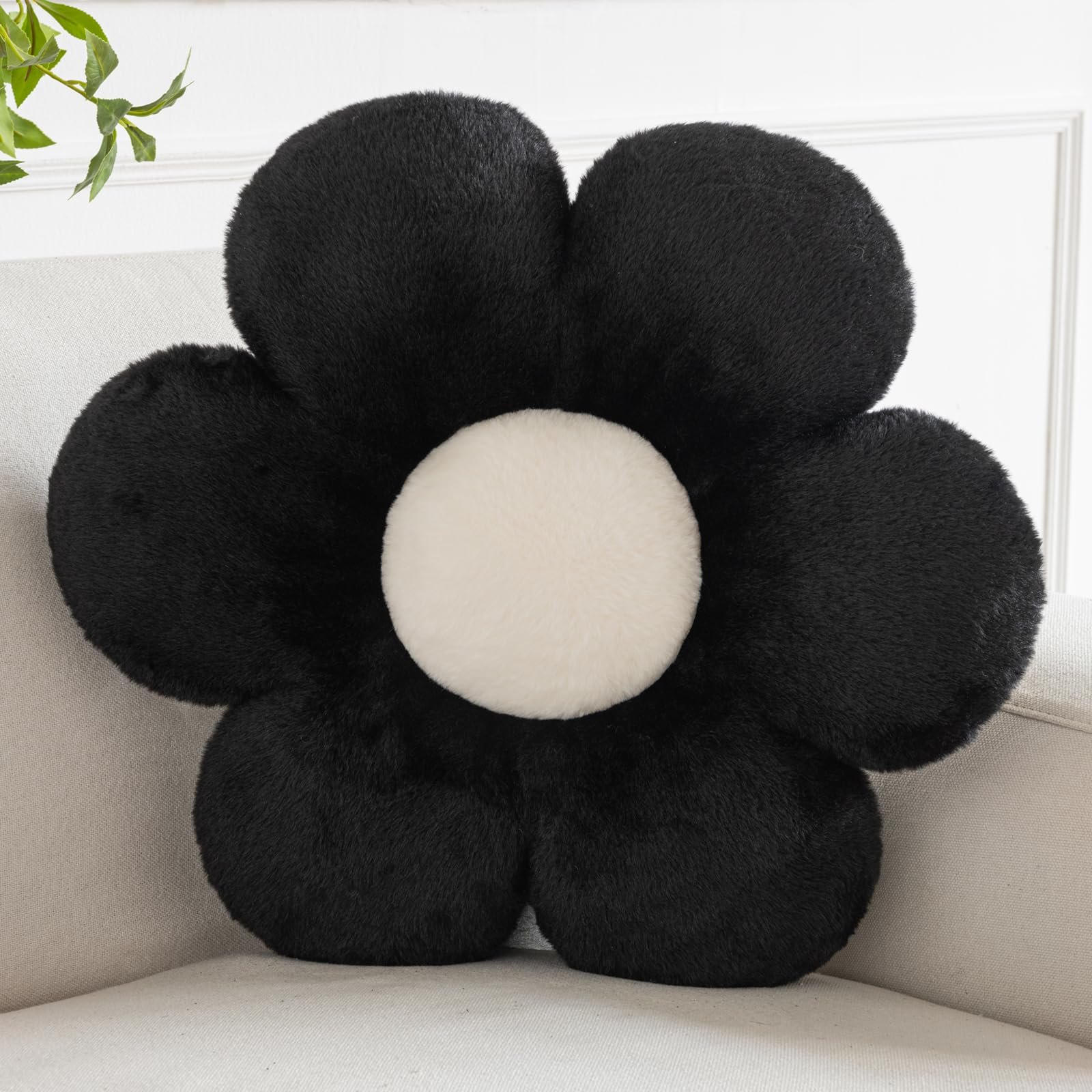Hoffis Flower Pillows, Decorative Pillows for Couch, Cute Daisy Pillow for Bed, Flower Shaped Decorative Throw Pillow Room Decor (Yellow, 19.6 Inches)