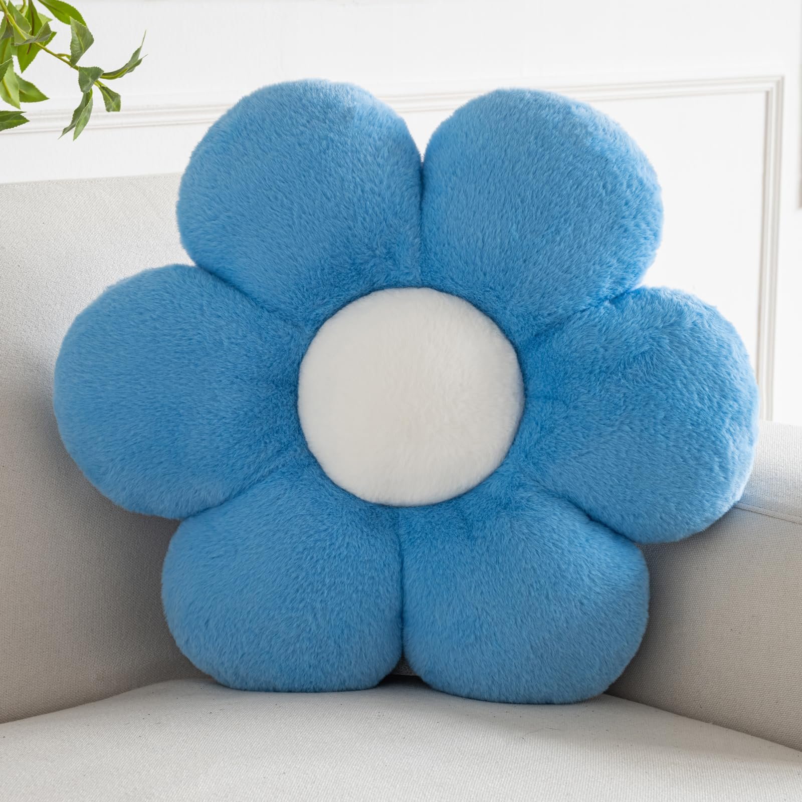 Hoffis Flower Pillows, Decorative Pillows for Couch, Cute Daisy Pillow for Bed, Flower Shaped Decorative Throw Pillow Room Decor (Yellow, 19.6 Inches) - Image 2