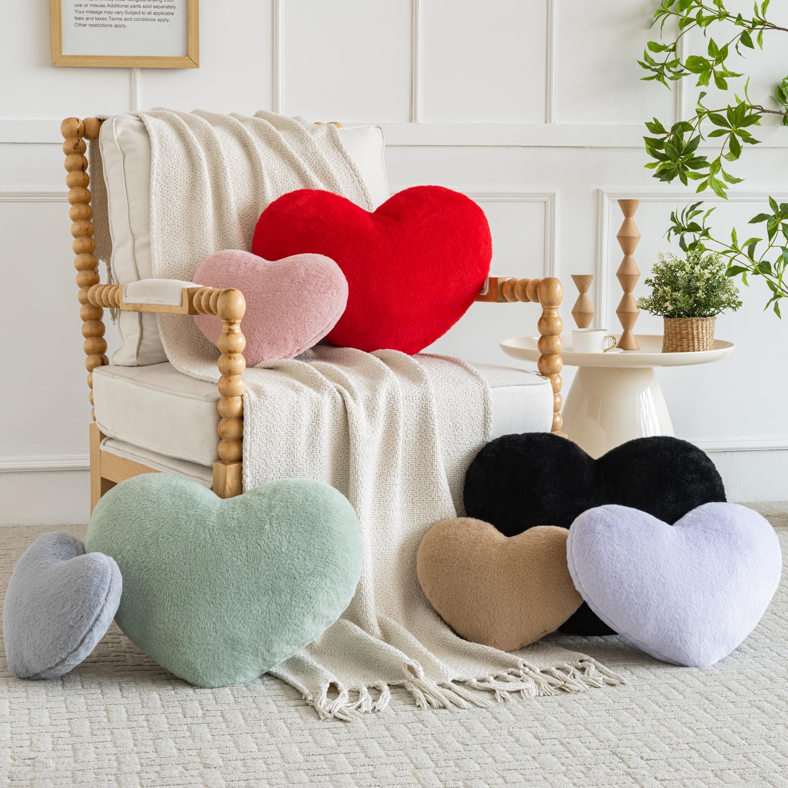 Hoffis Heart Pillow, Heart Shaped Pillow for Bed Couch, Soft Decorative Heart Throw Pillow, Cute Decorate Pillows, Heart Pillows for Bedroom Living Room (Lavender Purple, Medium 15.7"x11.8") - Image 3